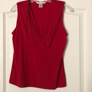 Sleeveless, Red, Top